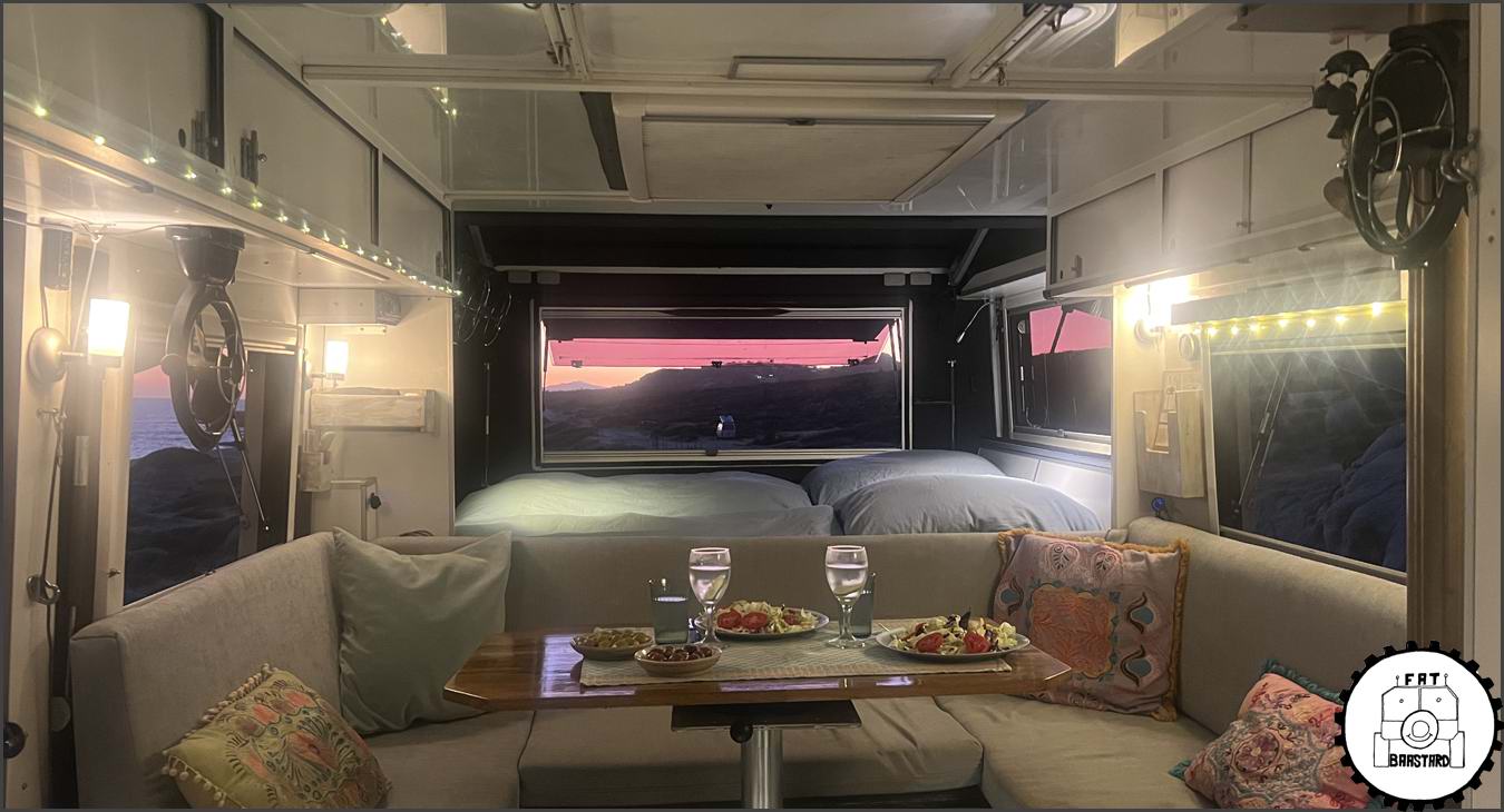 Interior of MAN KAT1 6x6 expedition truck living space