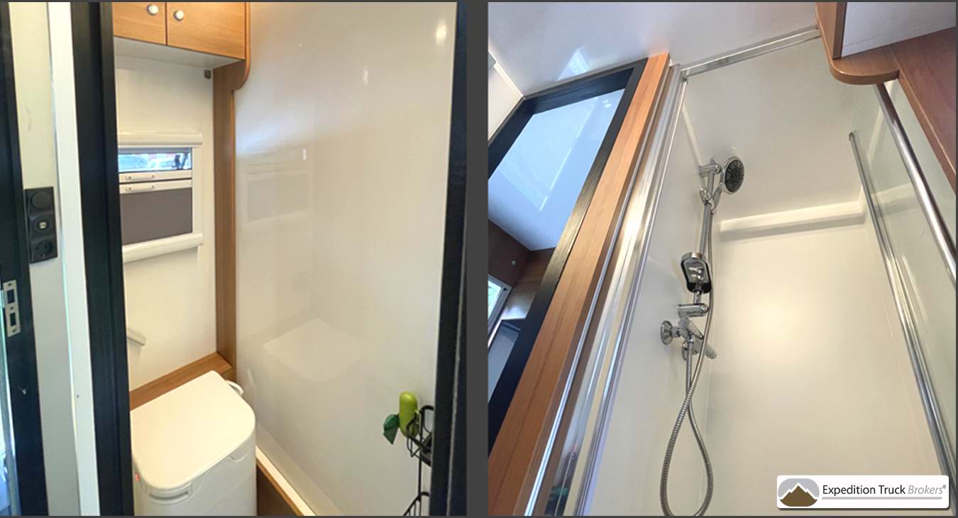 Overland Habitat box with separate shower and toilet in bathroom