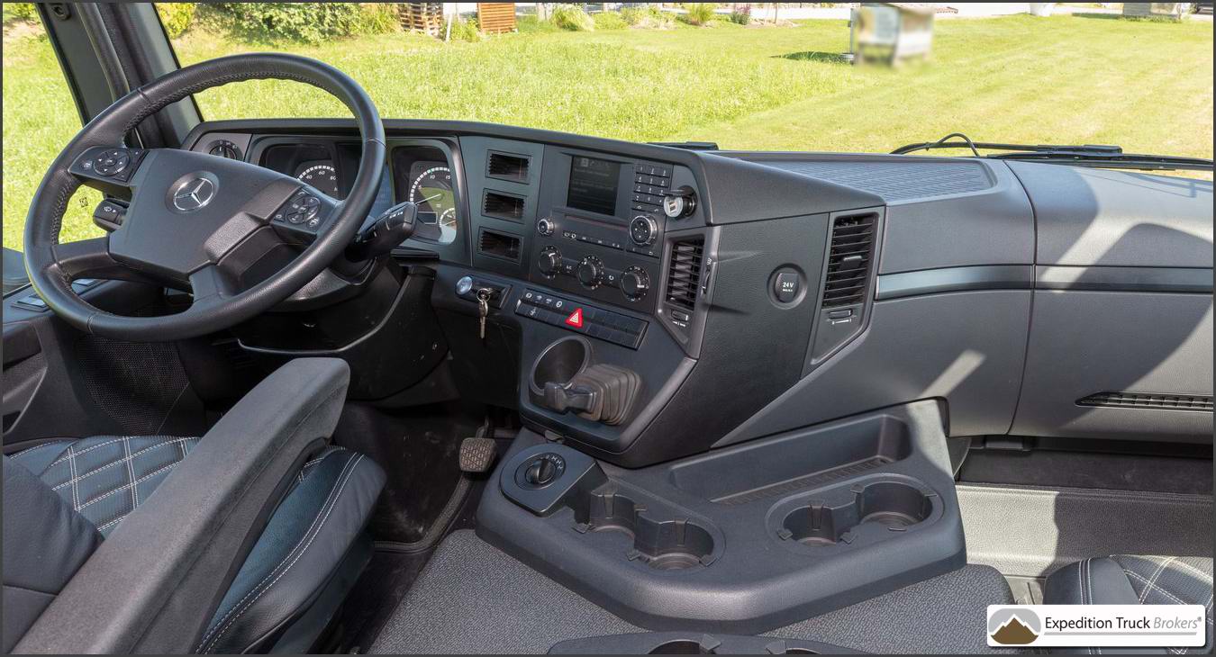 Mercedes Arocs 2033 4x4 Overland Truck drivers cab