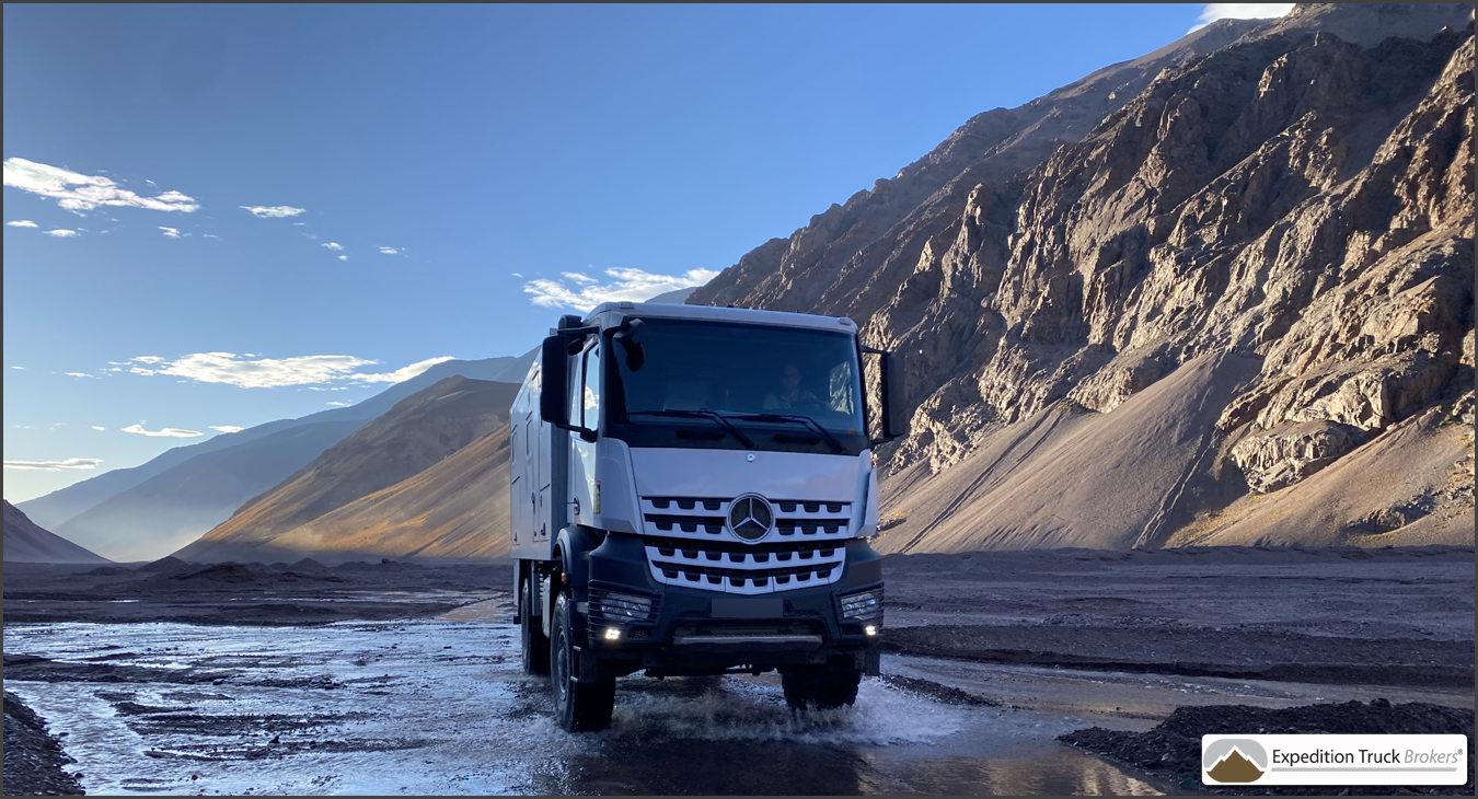 Mercedes Arocs 2033 4x4 Overland Truck on tour