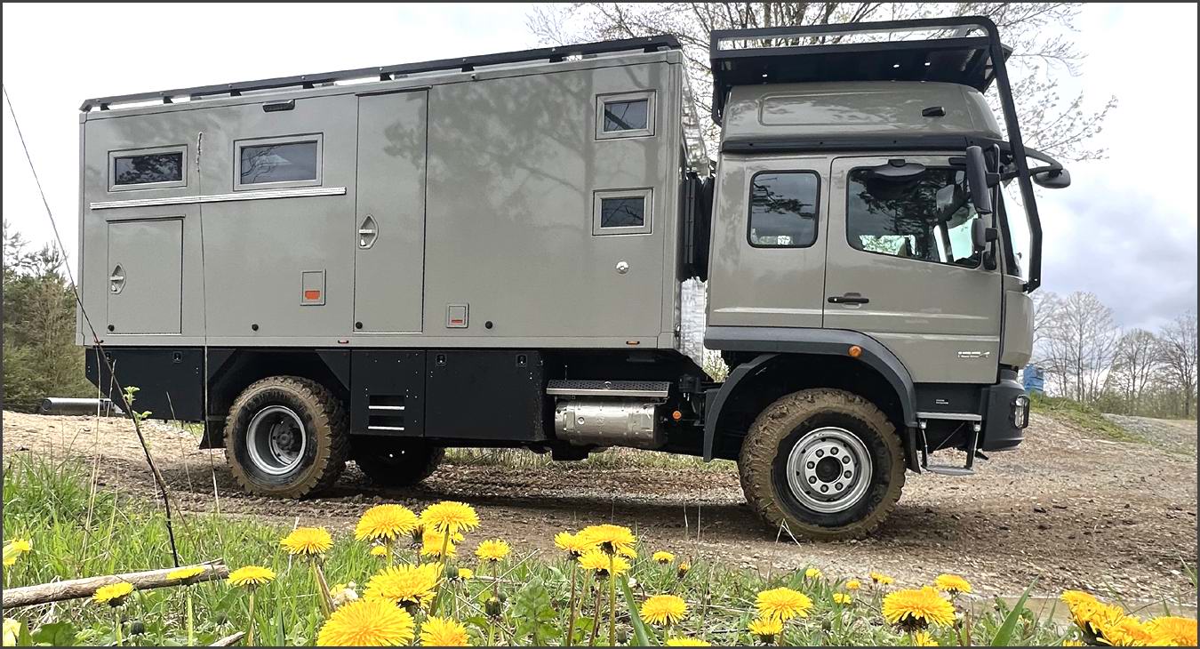 Mercedes atego 1324 4x4 familien expeditionsfahrzeug mit 4 festbetteb