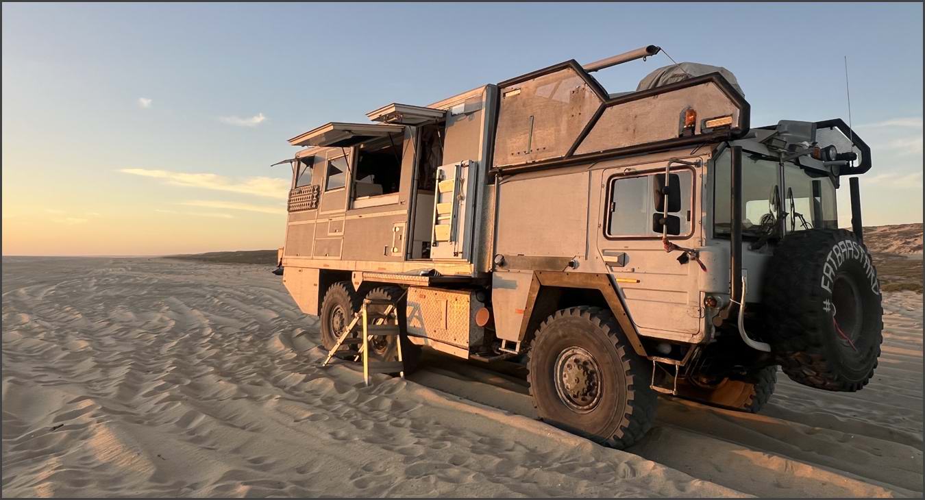 MAN KAT 1 6x6 Expedition Truck on the beach