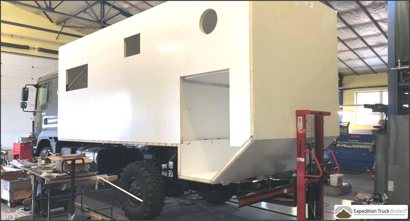 MAN TGM 13.290 4x4 Overland Truck project in the workshop