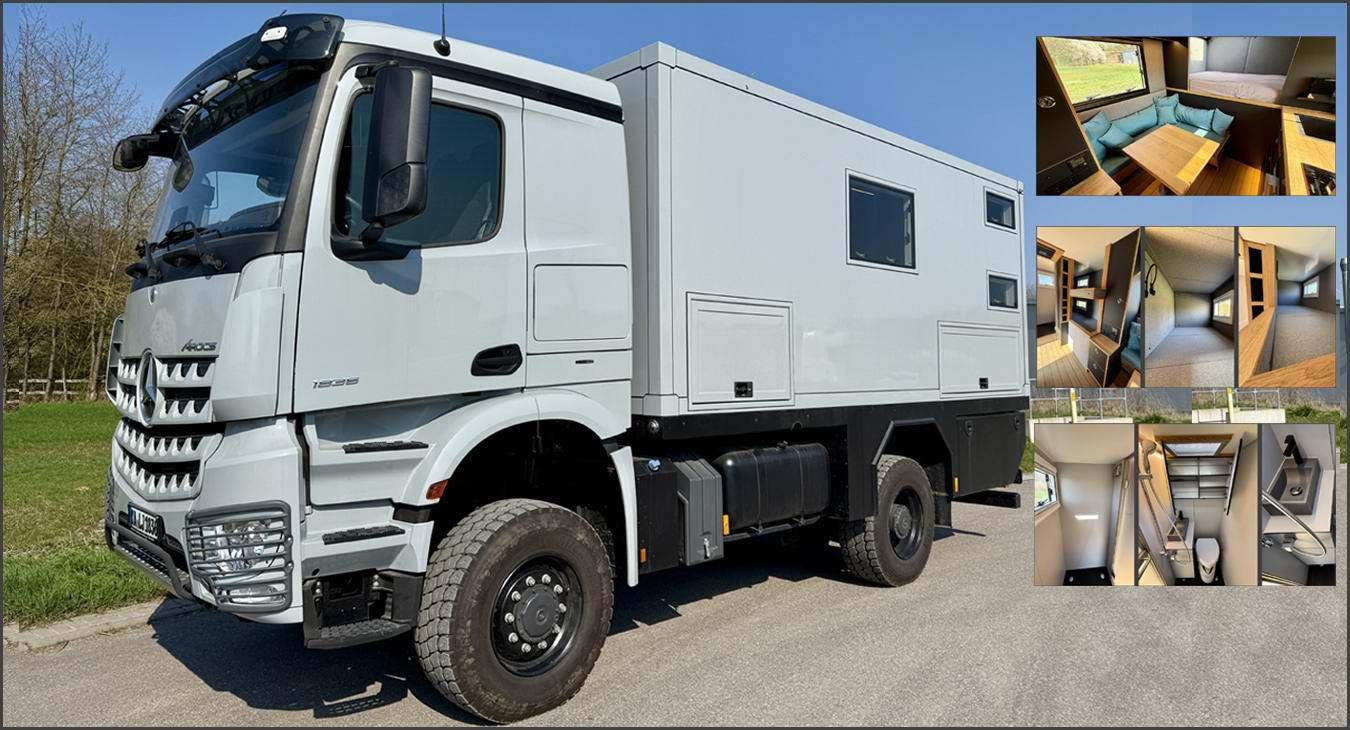 Mercedes Arocs 1836 4x4 Overland Truck with 4 fixed beds