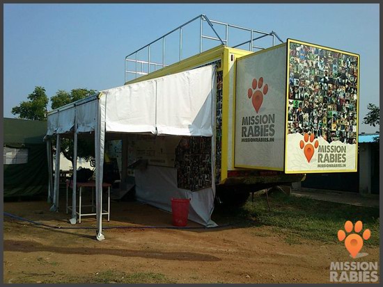 Mercedes Benz Zetros 6x6 Vterinary Clinic parked in India